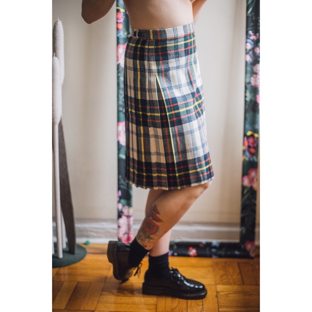 Vintage Wool Plaid Skirt